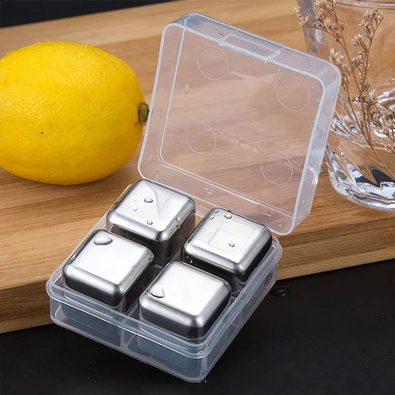 

Minch Stainless Steel Ice Cubes Bar Accessory Quick Frozen Reusable Chilling Stones for Whiskey Wine Beer Keep Drink Colder
