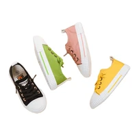 kids children toddlers canvas shoes candy solid color breathable sneakers leisure elastic band shoes