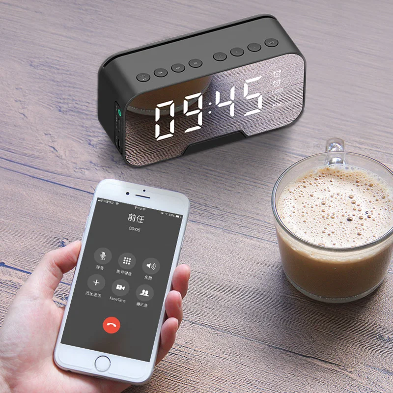 Светодиодные Bluetooth-часы с динамиком Многофункциональные цифровые настольные