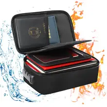 Portable File Storage Bag With Lock 3-Layer Travel Pouch Fireproof Waterproof Document Bag File Safe Mini Laptops Organizer Case
