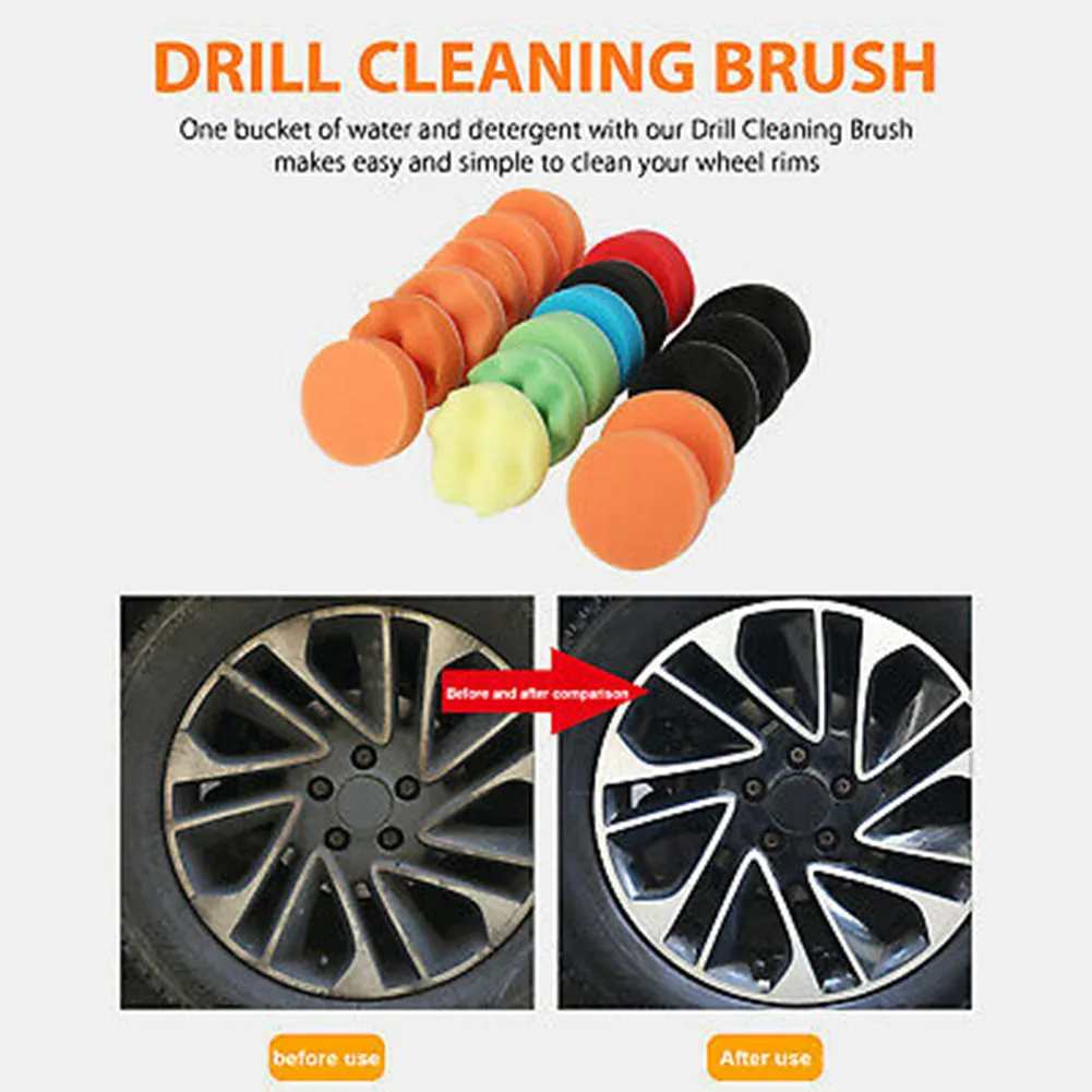 

3 Inch Car Buffing Pads Polishing Sponge Set Waxing Foam Polisher Kit For Drill Sponge Wool Wheel Polishing Pad For Car Polisher