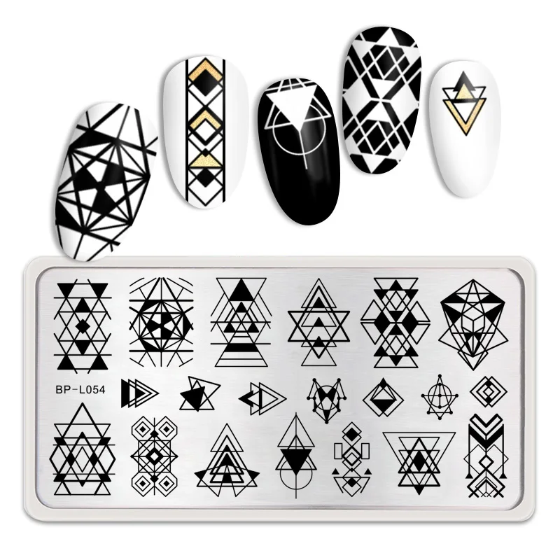 BP-L054 Born pretty 12*6 см Прямоугольник Экзотика Штамповки Шаблона Маникюр Ногтей Искусства Плиты Изображения BPX-L012 - Цвет: BP-L054