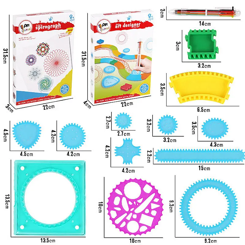 SZ пар 31 33 шт spirographer набор игрушек для рисования Блокировка Шестерня колеса