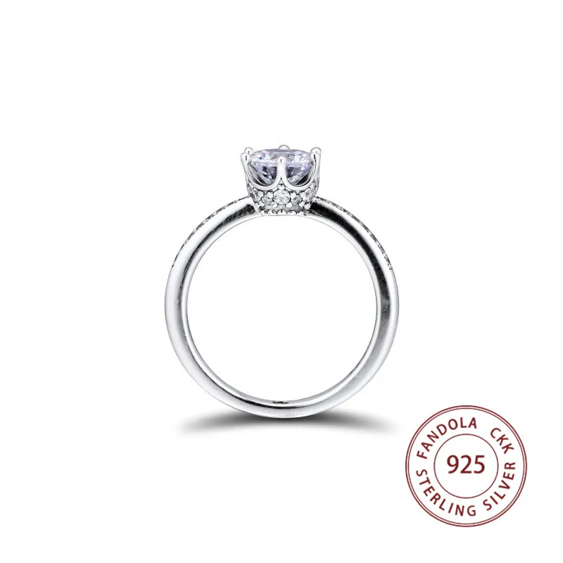 Сверкающее кольцо с короной femme 925 пробы Свадебные Кольца для женщин оригинальные модные ювелирные изделия Free Mujer
