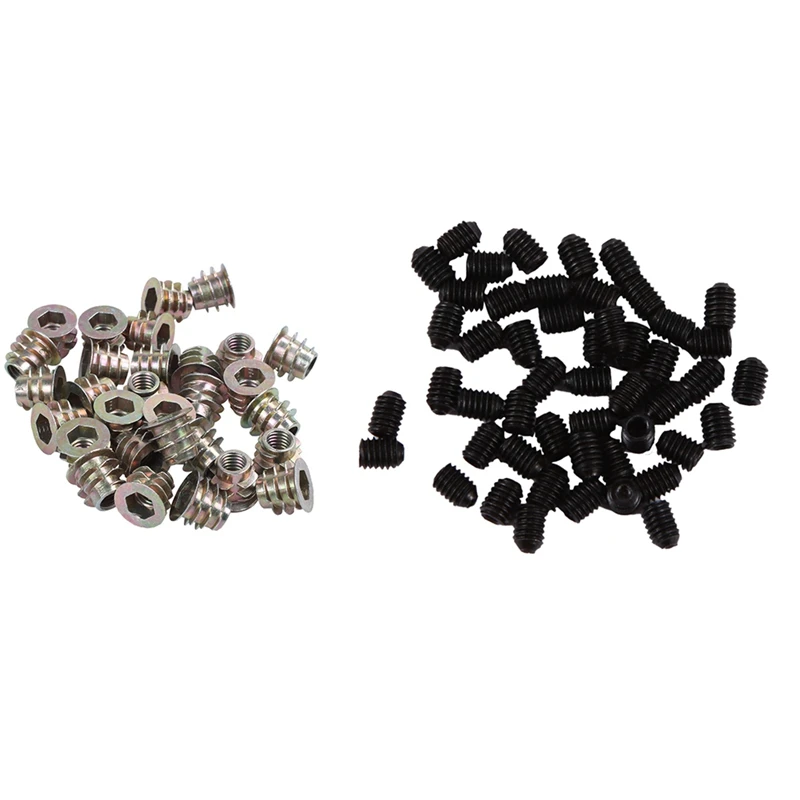 

30 Pcs M6X10mm Hex Socket Screw in Thread Insert Nut with 666Pcs Screw Cup Point Grub Screw Hex Socket Set