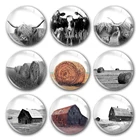 Ручной работы коровы фермы пшеничная мельница фермер Осенняя обувь с круглым фото Стекло кабошоны демо с плоской задней частью 