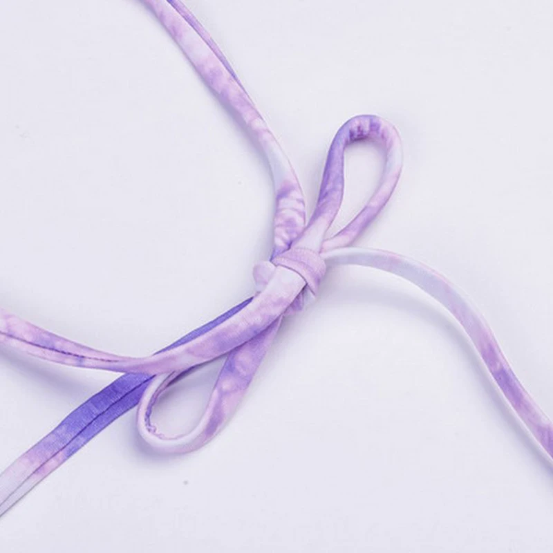 

Micro Bikini 2021 Swimsuit Three-Pieces Swimwear Women Tie-dye Print Biquini Set String Bathing Suit Beachwear Swimsuit Cover Up