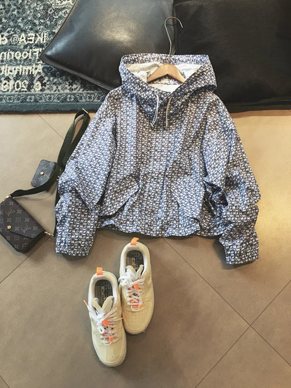 

Женская Осенняя Толстовка большого размера, Дизайнерская куртка с капюшоном, куртка с принтом