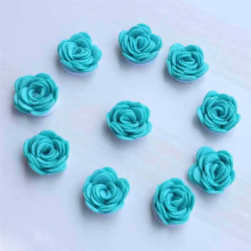 mint green 100 шт./лот Бургундия Мода Нетканая тканевая Роза для свадебного букета искусственные розы цветы для дома декоративные - Цвет: mint green