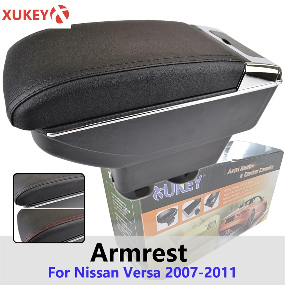 Xukey центральный подлокотник для Nissan Versa Tiida Latio 2007 2011 консольный центр черный ящик