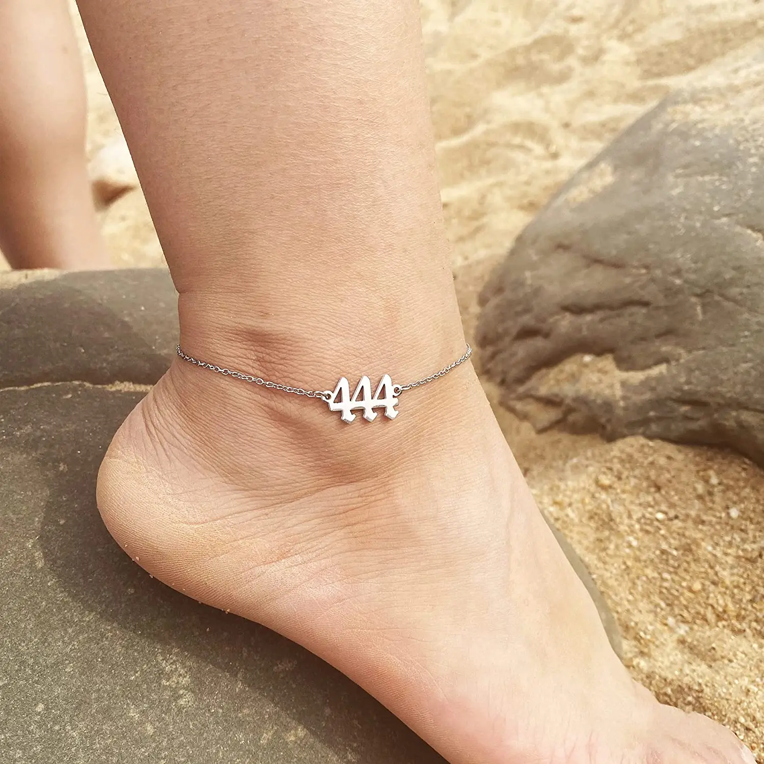 

Devil Angel Number 111 222 333 444 555 777 888 999 666 Anklets For Women Gold Ankle Bracelet Boho Jewelry Beach Accessories