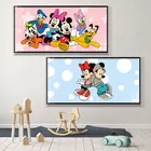 Картины на холсте из мультфильма Диснея, постеры и принты Микки и Минни Маус, настенные картины для гостиной, аниме, украшение для дома