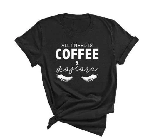 Все что мне нужно это кофе и тушь для ресниц футболка христианская уникальные