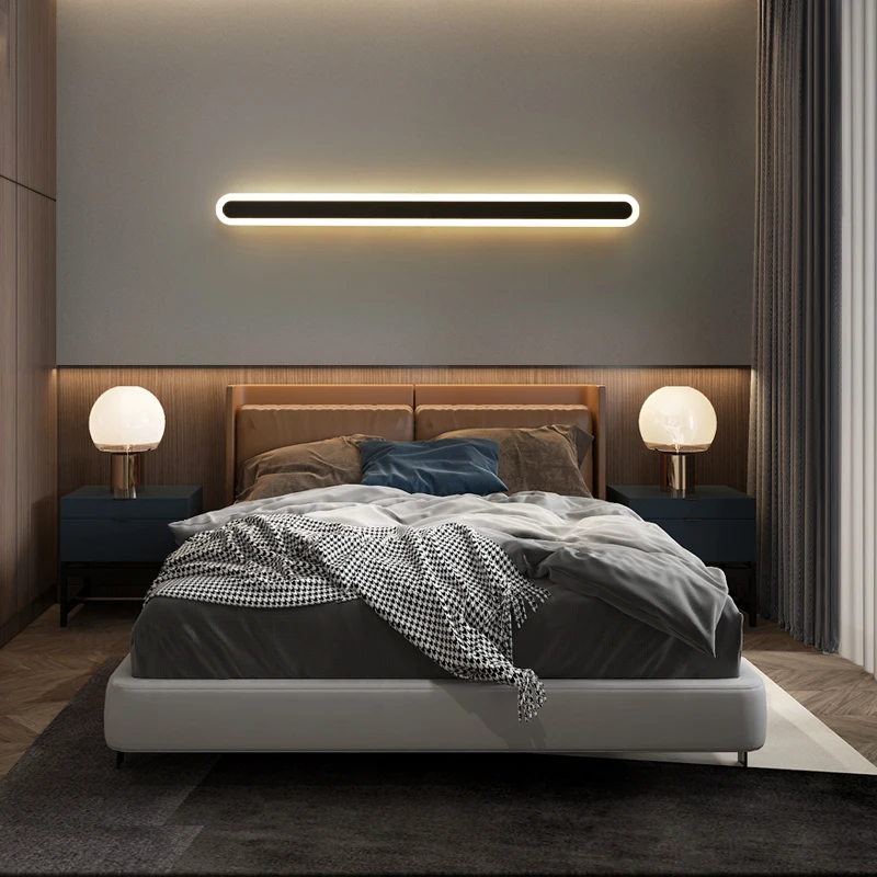 

indoor LED Wall Lights Long Strip touch Wall Sconce lamp Fixtures for Bedroom Bedside Mirror Lights wall mount lights