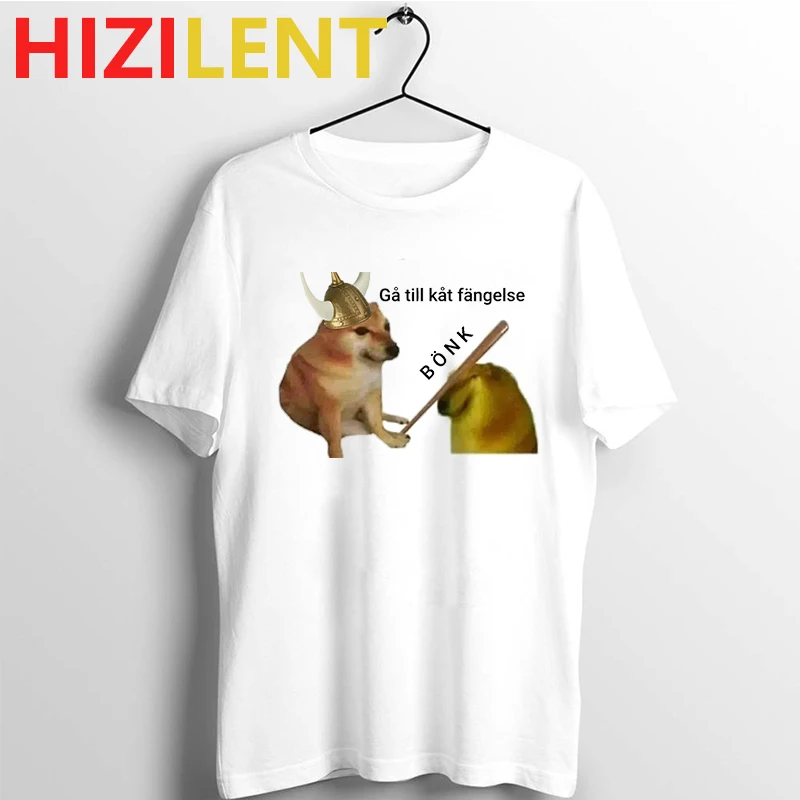 Унисекс для мужчин и женщин футболка Бонк мем Doge Забавный уличная Swole печатных