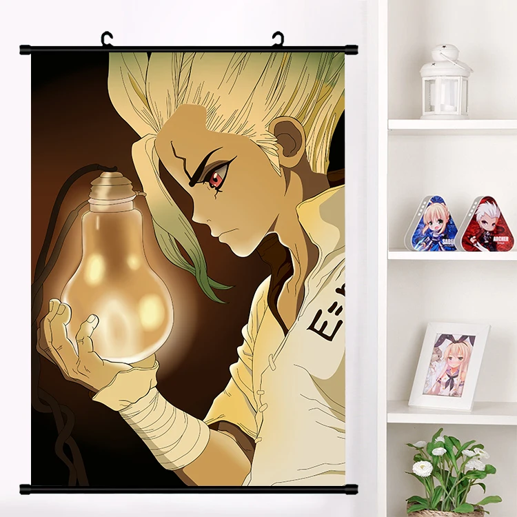 Аниме Dr. STONE Ishigami Senku Shishio Tsukasa Настенная роспись настенный плакат Otaku коллекция домашнего декора художественный подарок