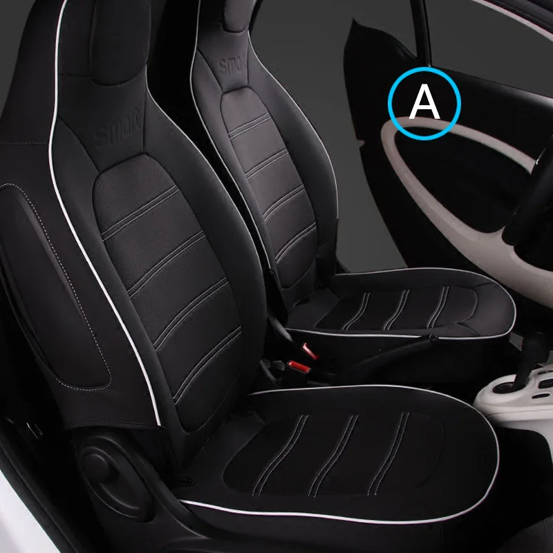 Black-A Автомобильное сиденье из кожи, покрытие для интерьера, аксессуары для укладки- Mercedes Smart 453 fortwo, защитная подушка - Название цвета: Black-A