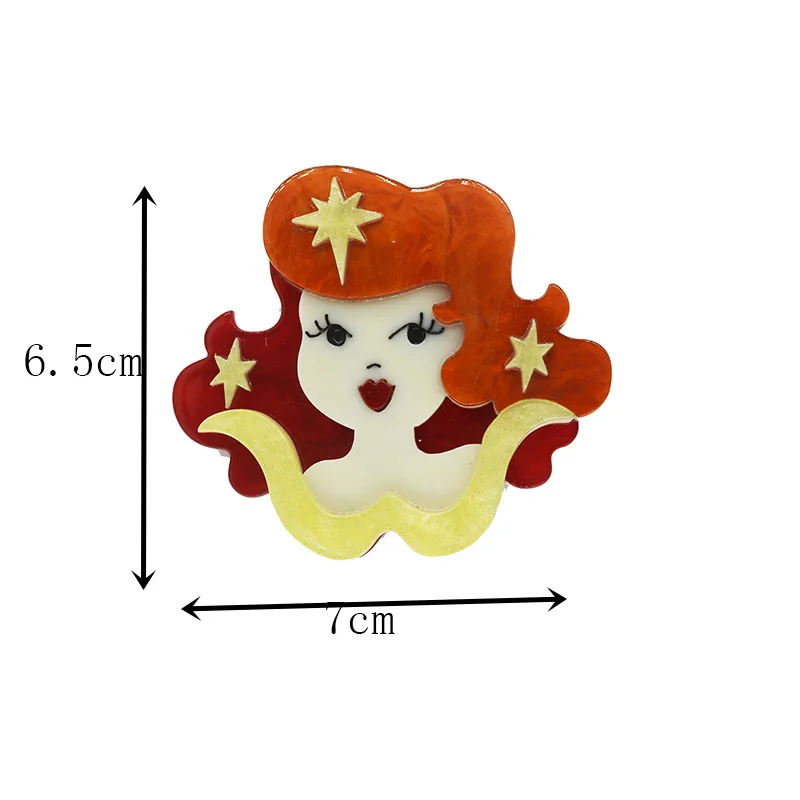 Angela GIRL Brooch Pin Resin Acrylic Brooches Pins Fashion Dress Accessory Jewelry | Украшения и аксессуары