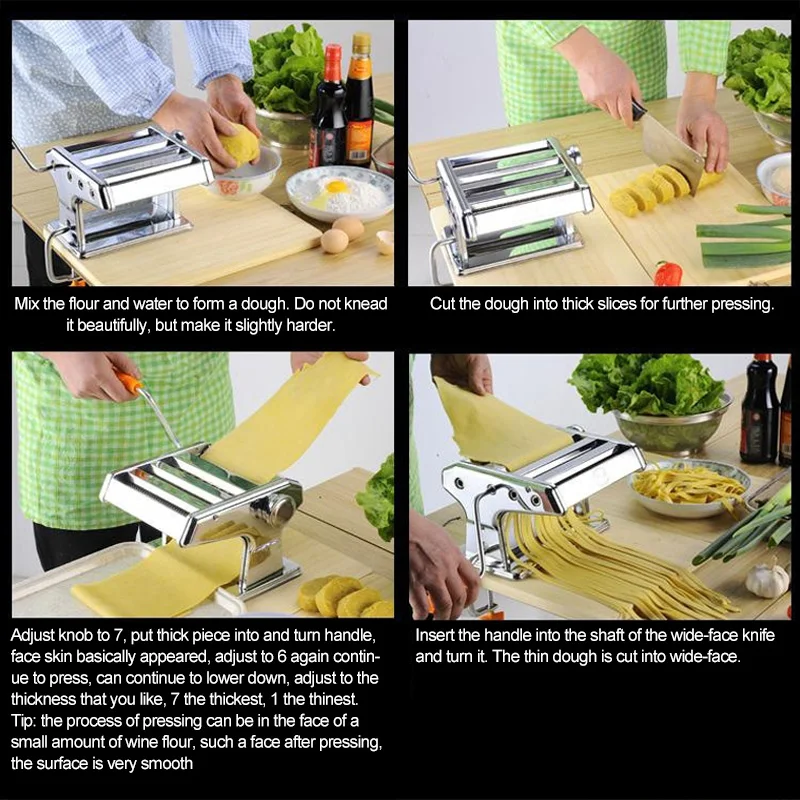 Машина для лапши с лезвиями из нержавеющей стали ручная машина нож