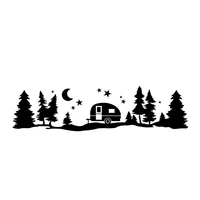 car styling sticker pvc christmas theme auto decal diy graphics stars moon trees for camper rv car exterior decoration