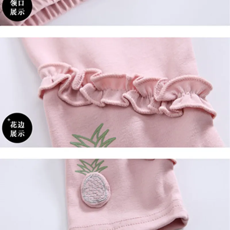 Леггинсы для девочек сезон весна осень штаны с вышивкой эластичные леггинсы