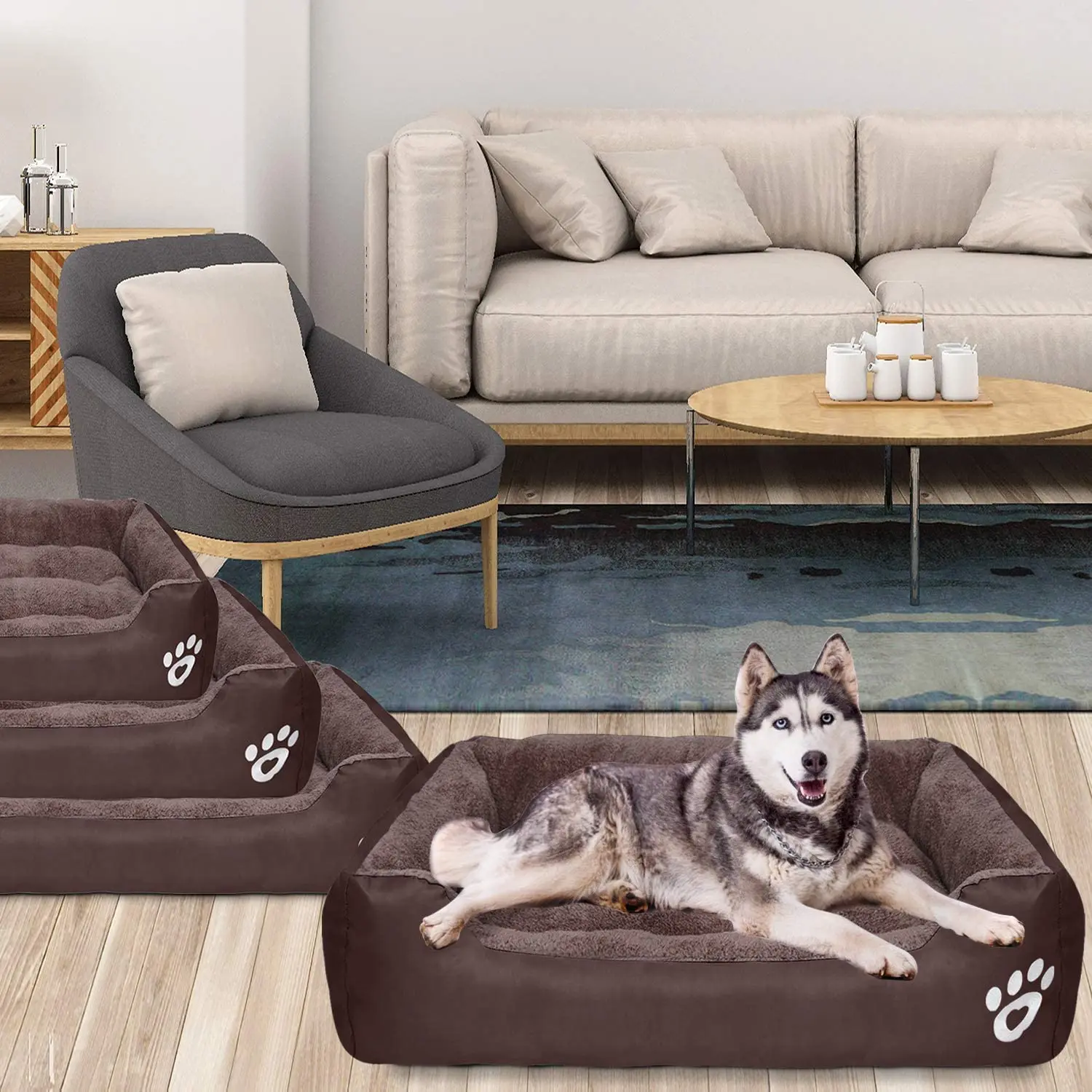 S-3XL теплый уютный домик для собак большая кровать кошек и осенне-зимняя