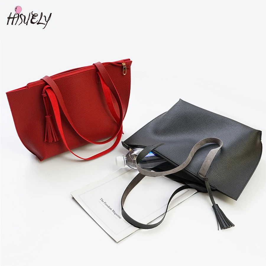 Осенне зимняя женская кожаная сумка брендовая однотонная #39s вместительная