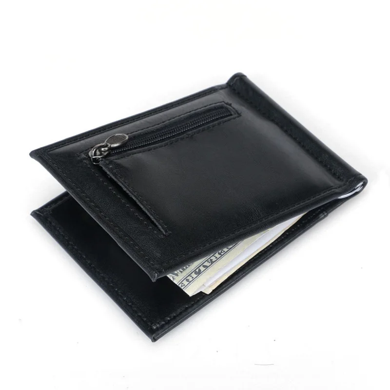 Модные магнитные металлические зажимы для денег мужчин кожаный кошелек банкнот