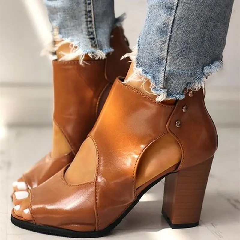 Женские летние босоножки туфли лодочки на высоком каблуке женские ботильоны из