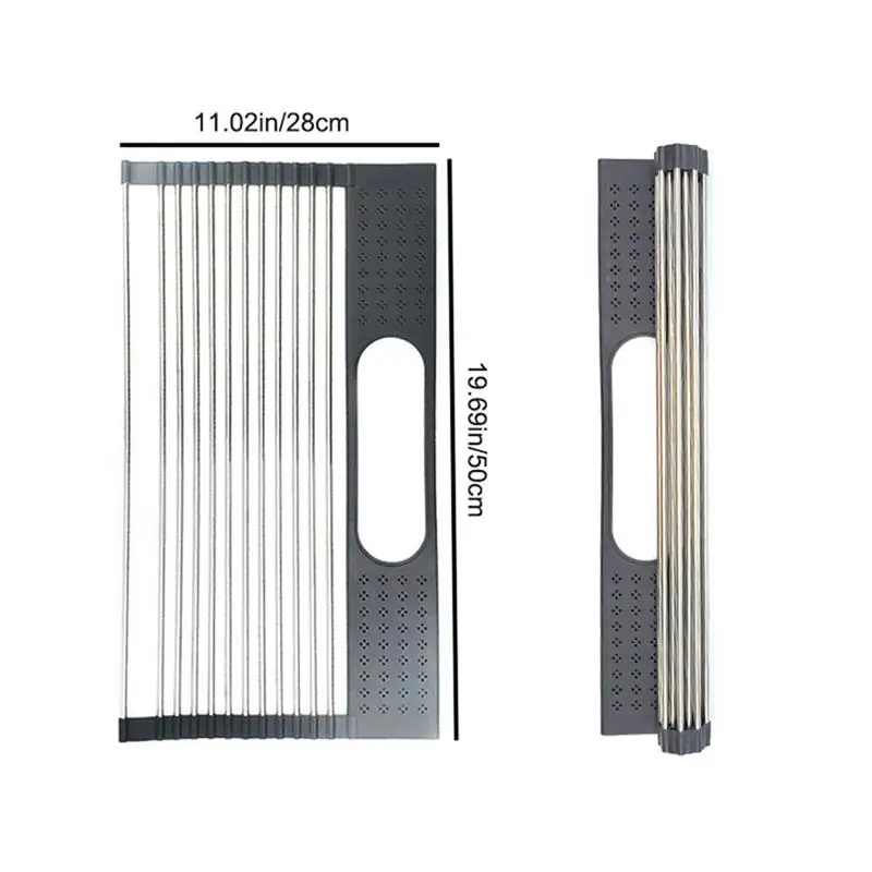 

Dish Over Sink Drainer For Kitchen Organizer Dish Drying Rack Basket Bowl Sponge Holder Dish Drainer Dryer Rolling Sink Rack