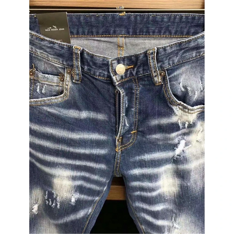 

2021 Top NEW quality Men Jeans Ripped for Men Skinny Jeans Pants Men Jeans Button Outwear Man Pants Zipper jeans 28-38