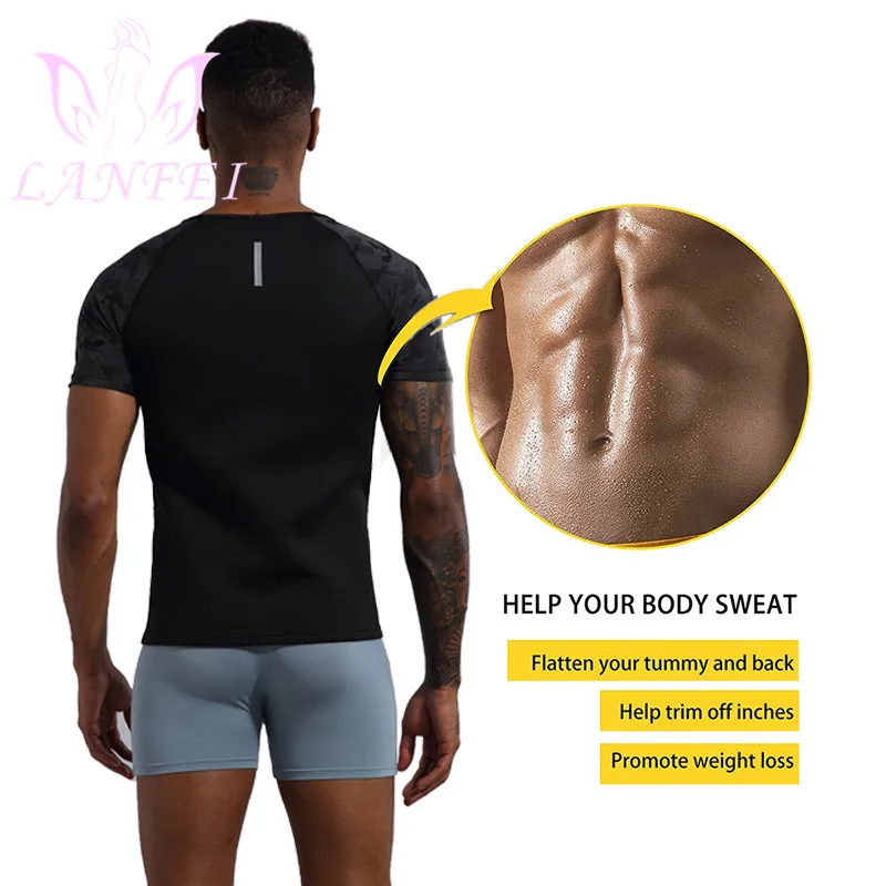 LANFEI Men Waist Trainer Weight Loss Shirt Hot Neoprene Sweat Sauna Vest Suit Body Shaper Slimming Workout Sport Corset Tank Top