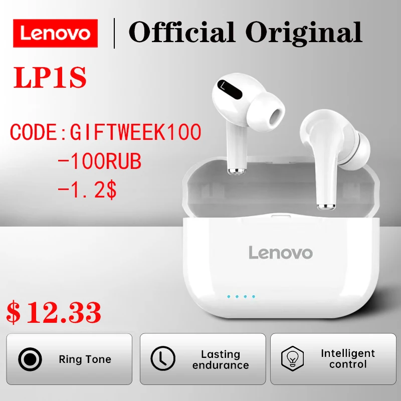 TWS наушники Lenovo LP1S с поддержкой Bluetooth и голосовым помощником|Наушники гарнитуры| |