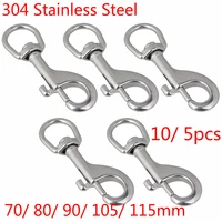 304 stainless steel 70 80 90 105 115mm silver swivel eye bolt snap hook round eye swivel keychain strap 10 5pcs