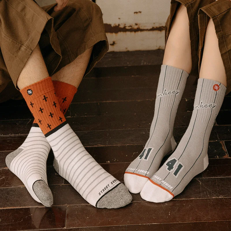 3 пар/упак. унисекс размера плюс зимние мужские носки 100 хлопок Harajuku красочные