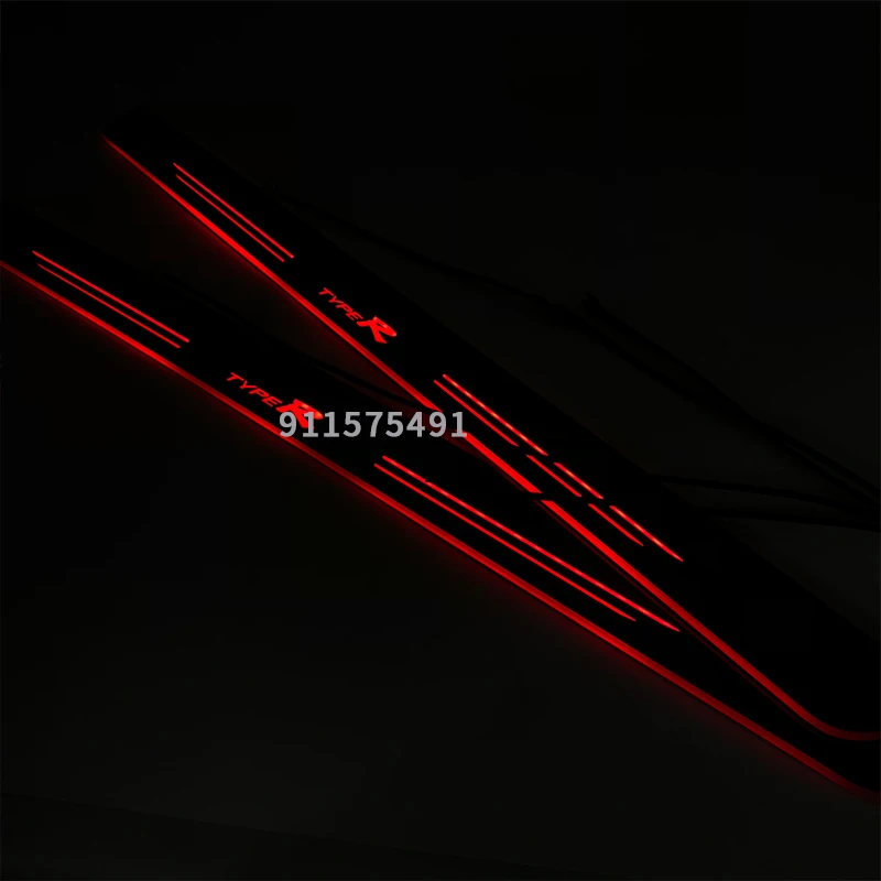 

Car Sticker Acrylic Moving LED Welcome Pedal Car Scuff Plate Pedal Door Sill Pathway induction Light For Honda Civic Type-R