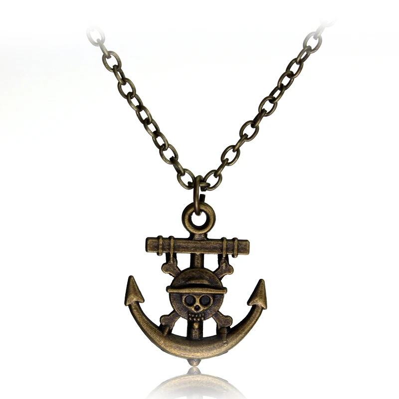 Аниме Одна деталь ожерелье цепочка для ключей с логотипом skull, Luffy Wanted соломенная шляпа ожерелья футболка с забавным мультипликационным принтом «кулон ювелирные изделия аксессуары воротник - Окраска металла: Светло-желтый, золотистый цвет