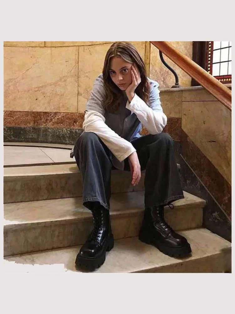 

women's high-end muffin, same the 2020 top boots, leather short boots