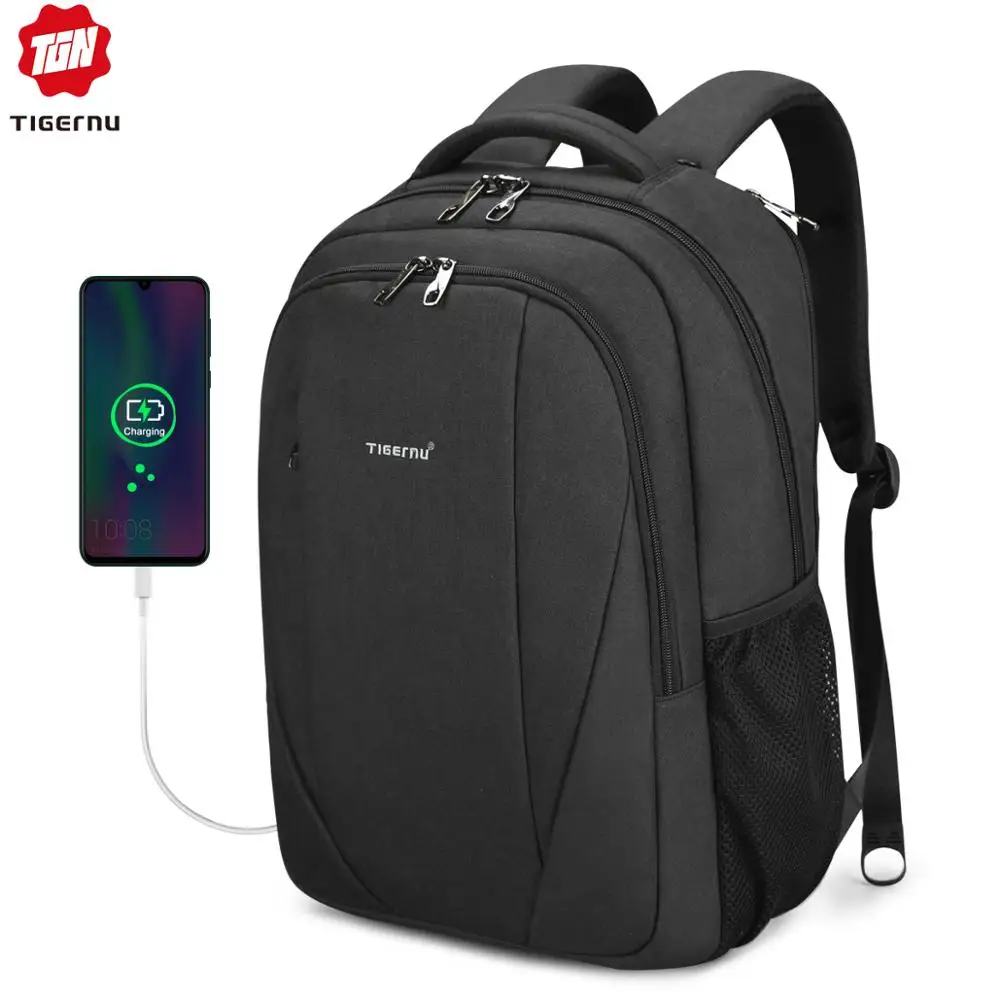 Tigernu бренд мужской рюкзак 15,6-дюймовый ноутбук рюкзак мужчины usb slim рюкзаки для девочек брызгозащитный рюкзак школьный колледж