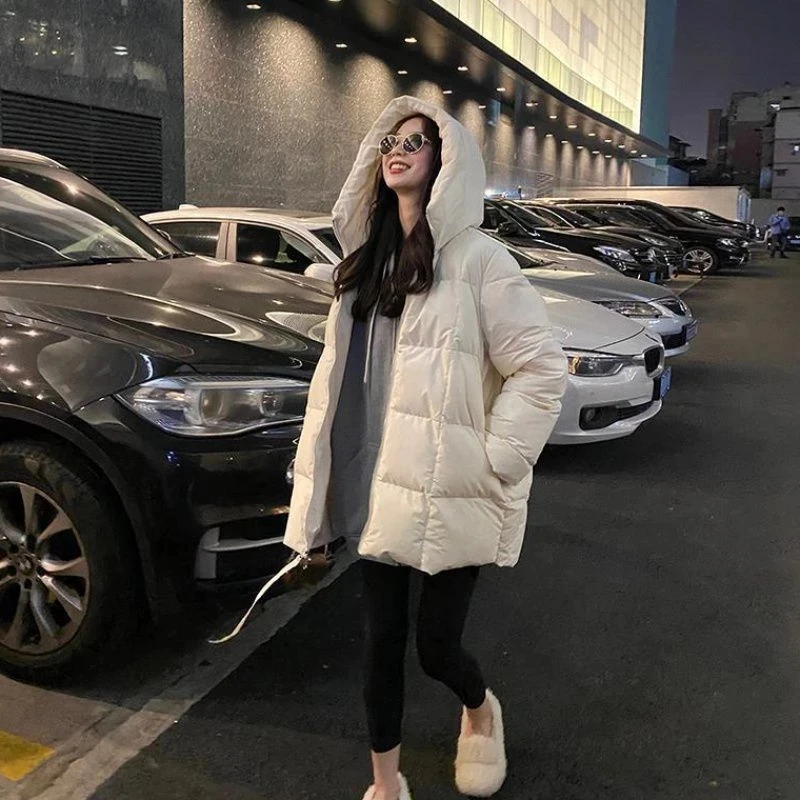 Women Winter Parkas Coat New Korean Female Cotton-Padded Jacket Loose  Profile Thick Winter Mid-Length Bread Jacket