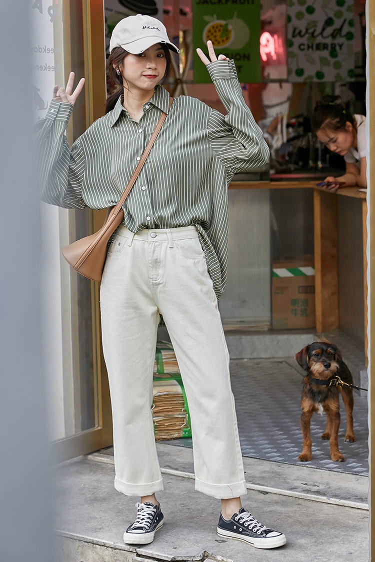 2020 подходит ко всему. Светильник с высокой талией цветные джинсы женские