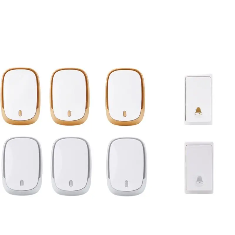 

Hot Bell Kits 2 Push 3 Receiver Wireless Door Ring Emitter Free of Battery Home Chime Remote Button Call