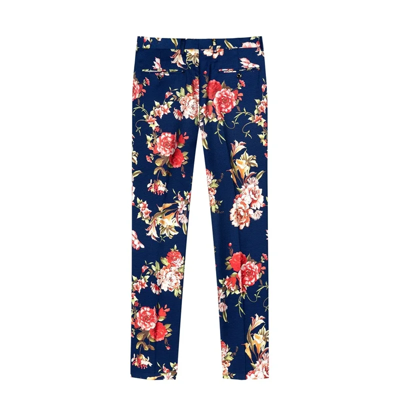 Мужской костюм с цветочным принтом YUNCLOS Свадебный и вечерние костюмы из 3