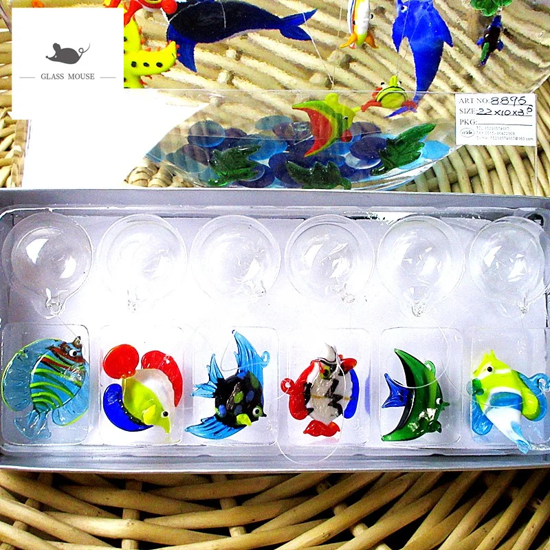 6 шт. миниатюрные фигурки рыб из муранского стекла|Статуэтки и миниатюры| |