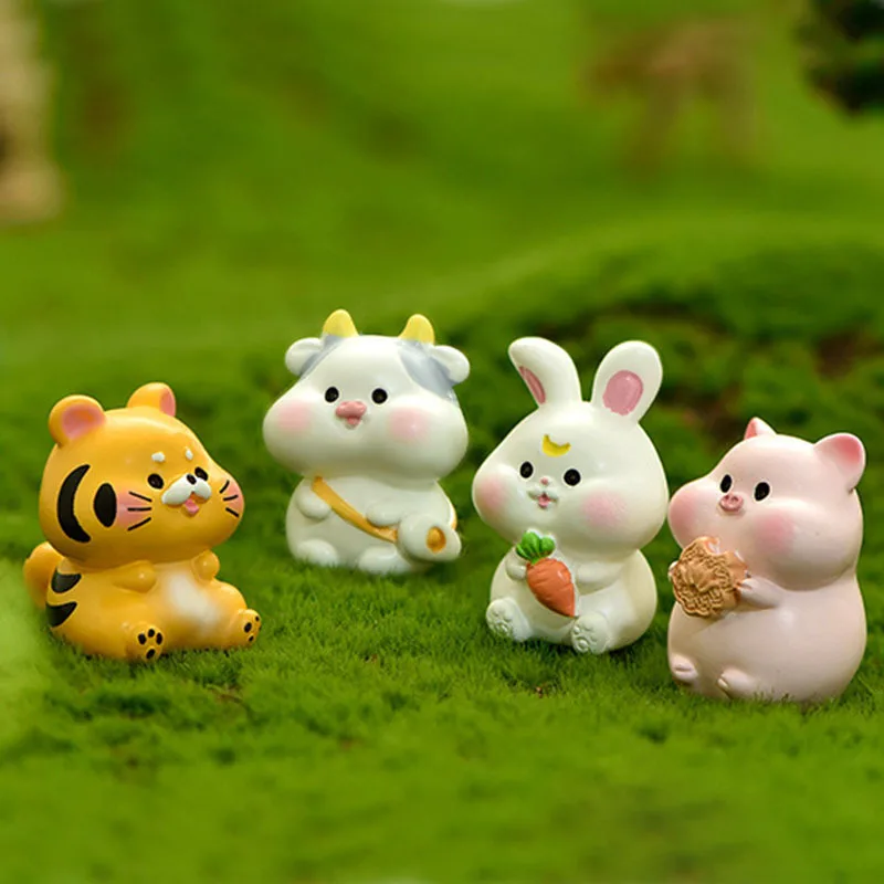 

Mini Animal Ornaments Landscape Decoration Mouse Rabbit Tiger Animal Gardening Resin Ornaments Crafts Home Decor Birthday Gift