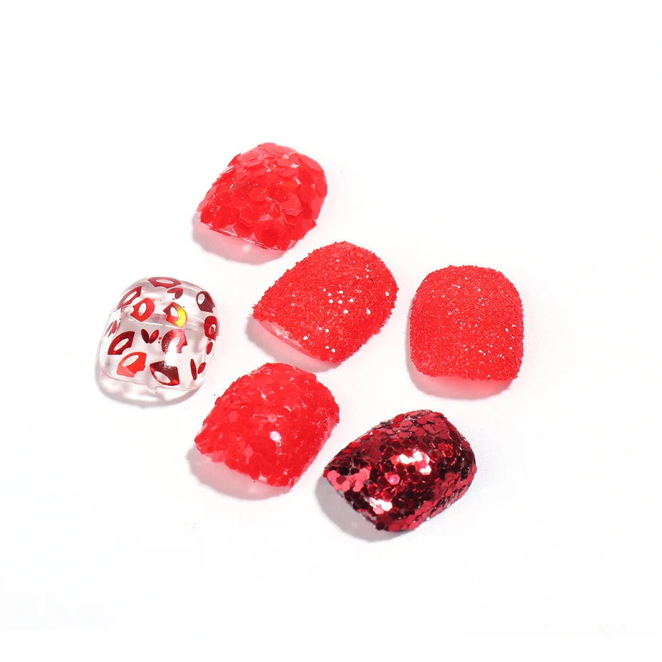 6Grids Holographic Red Hexagon Shape Chunky Nail Glitter Flake Sugar Effect Nails Art Glitter Laser Sparkly Flakes Slices LERD02 images - 6