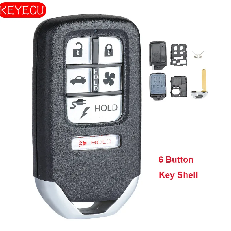 KEYECU умный дистанционный ключ-брелок от машины 6 Кнопка 433 92 МГц Замена для Honda