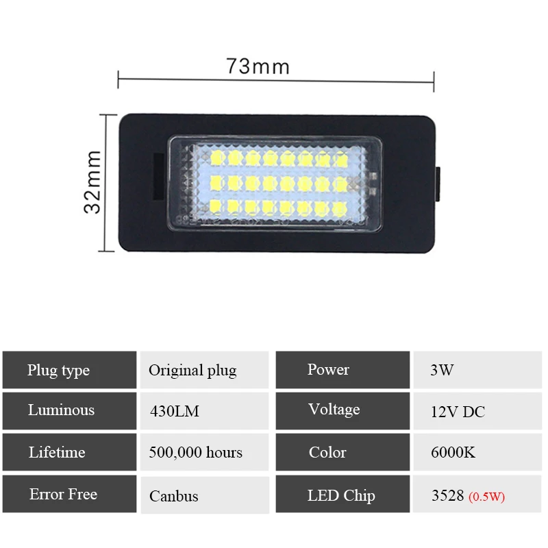 2 шт. без ошибок светодиодный автомобильный номерной знак автомобильные