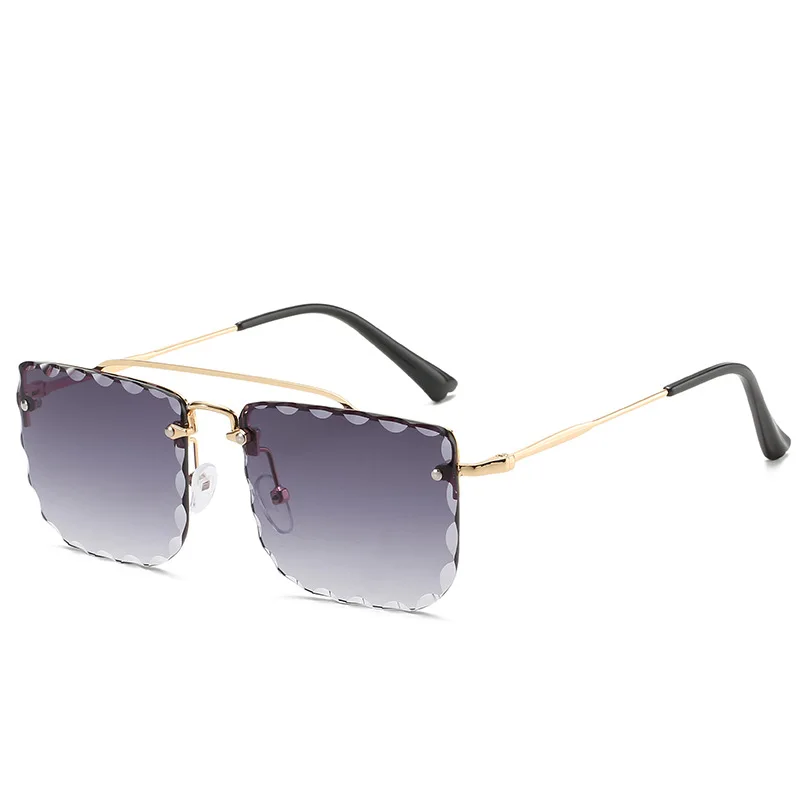 

Retro Sunglasses Women Brand Designer Fashion Rimless Gradient Sun Glasses Shades Cutting Lens Ladies Frameless Eyeglasses