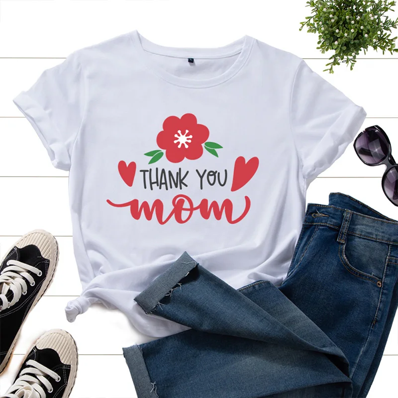 

Letter Floral Pattern Tees Femme Short Sleeve Pullovers Oversize T Shirts Ladies Tops Y2K T-shirt Women Clothes Harajuku Summer